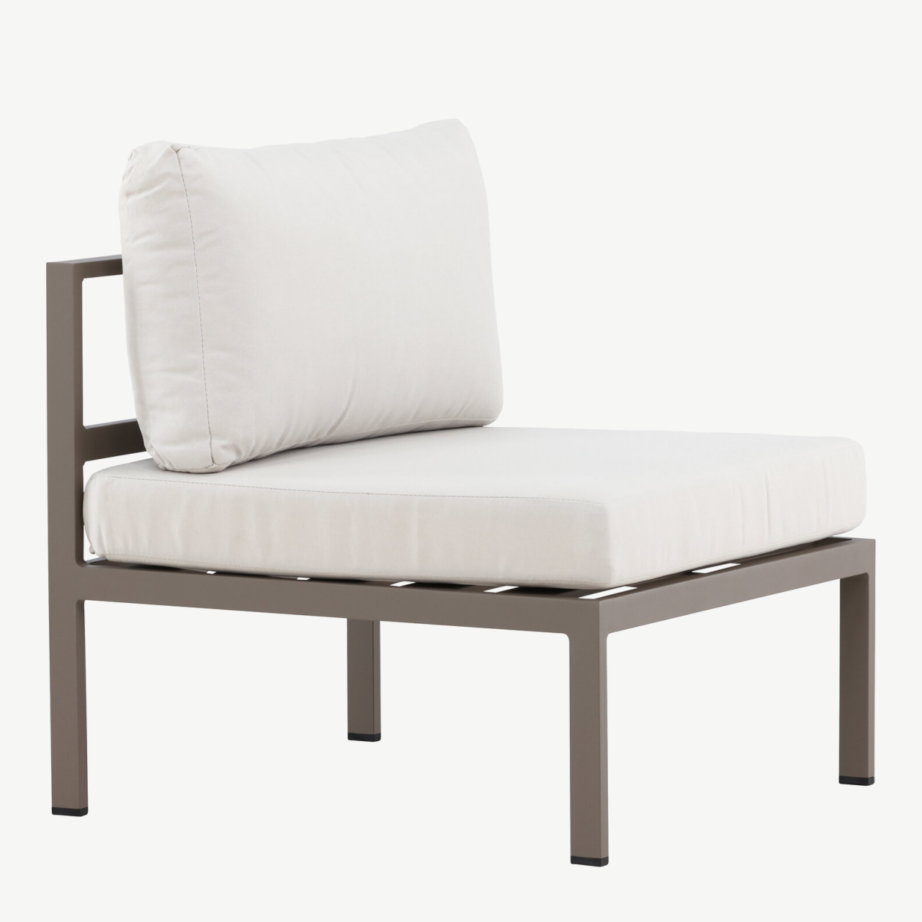 Copacabana terrassidiivani keskmoodul, alumiiniumist pruun raam ja beež olefiinkangas, 70×74 cm, 9384-555 – 2