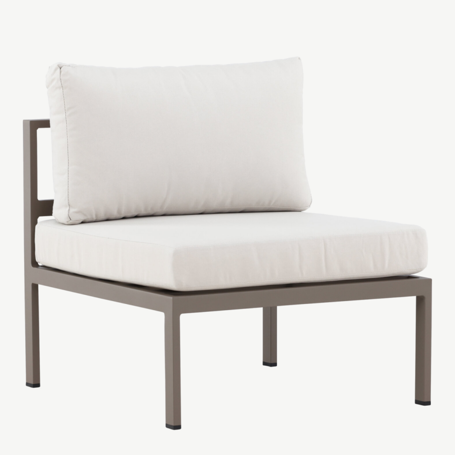 Copacabana terrassidiivani keskmoodul, alumiiniumist pruun raam ja beež olefiinkangas, 70×74 cm, 9384-555 – 3