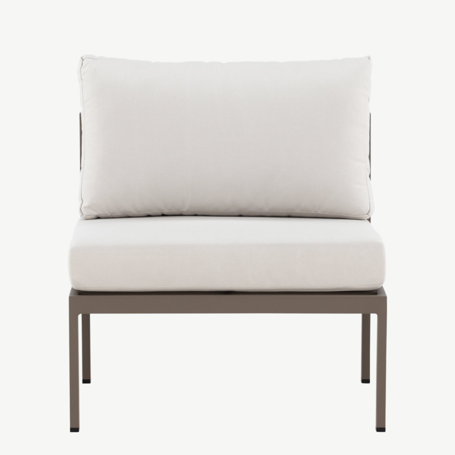 Copacabana terrassidiivani keskmoodul, alumiiniumist pruun raam ja beež olefiinkangas, 70×74 cm, 9384-555 – 4