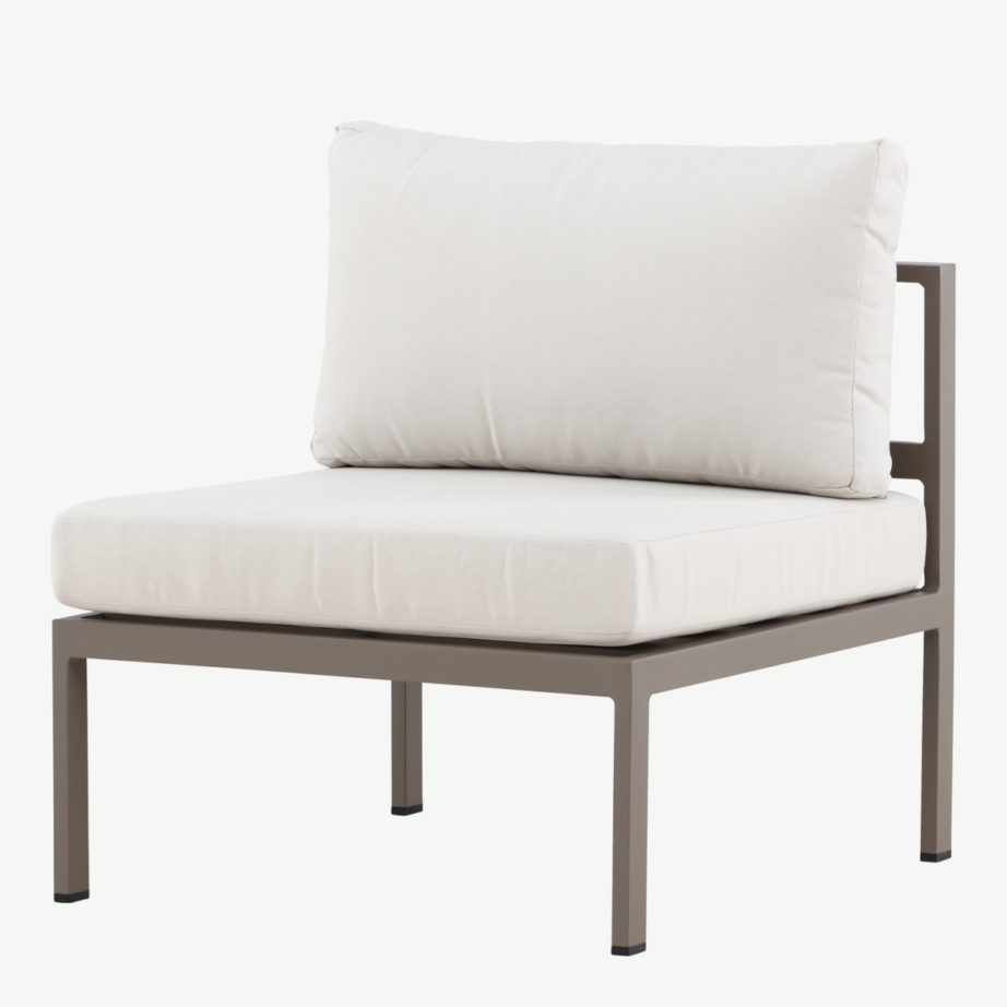 Copacabana terrassidiivani keskmoodul, alumiiniumist pruun raam ja beež olefiinkangas, 70×74 cm, 9384-555 – 5