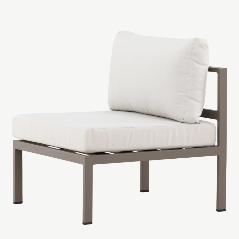 Copacabana terrassidiivani keskmoodul, alumiiniumist pruun raam ja beež olefiinkangas, 70×74 cm, 9384-555 – 6