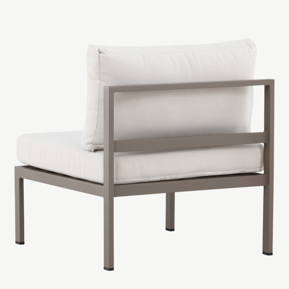 Copacabana terrassidiivani keskmoodul, alumiiniumist pruun raam ja beež olefiinkangas, 70×74 cm, 9384-555 – 9