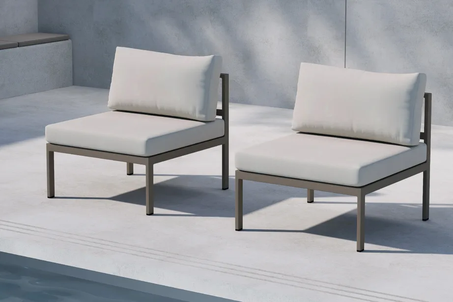 Copacabana terrassidiivani keskmoodul, alumiiniumist pruun raam ja beež olefiinkangas, 70×74 cm, 9384-555 – 14