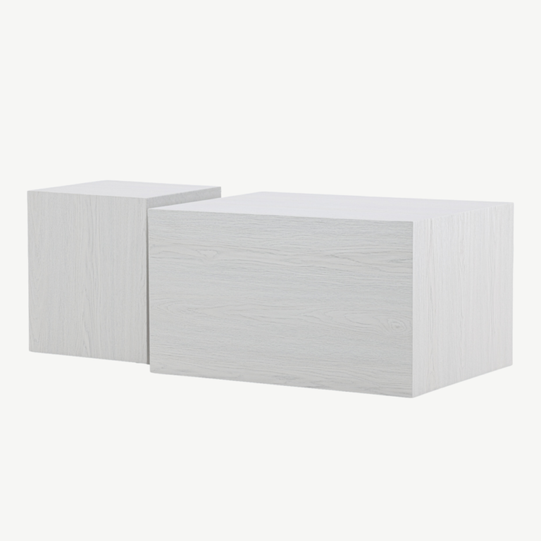Diivanilaua komplekt York (valge peitsiga MDF, 2 erineva suurusega lauda) - GR23958