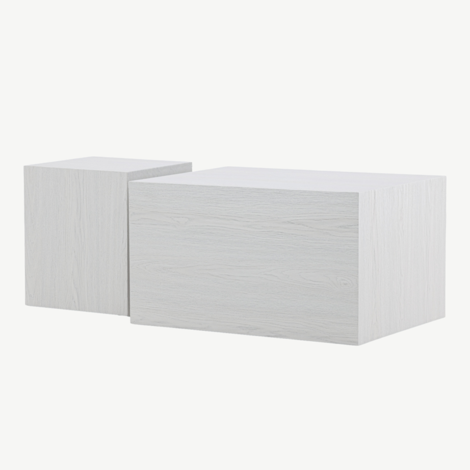 Diivanilaua komplekt York (valge peitsiga MDF, 2 erineva suurusega lauda), GR23958 – 2