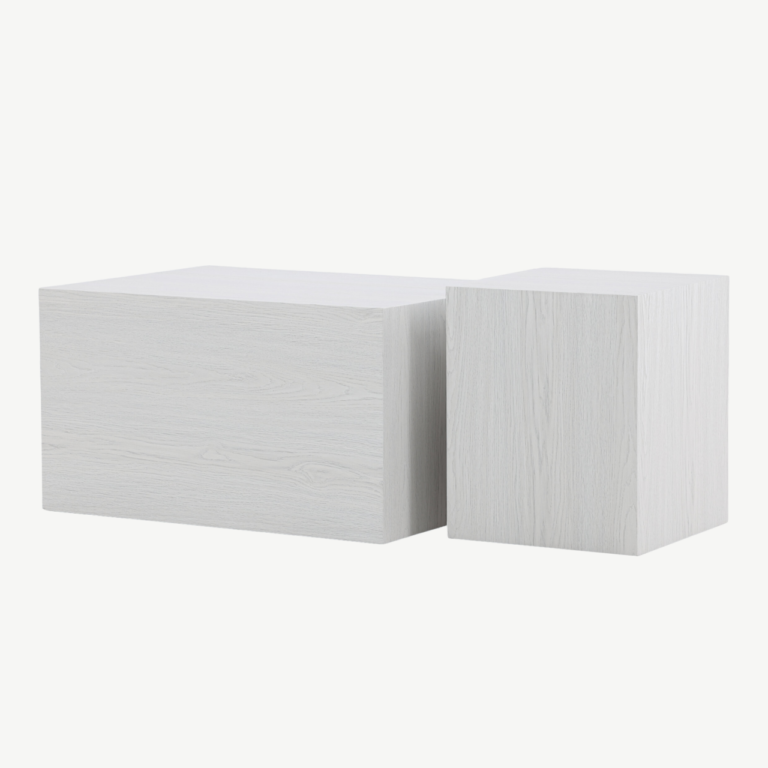 Diivanilaua komplekt York (valge peitsiga MDF, 2 erineva suurusega lauda) - GR23958