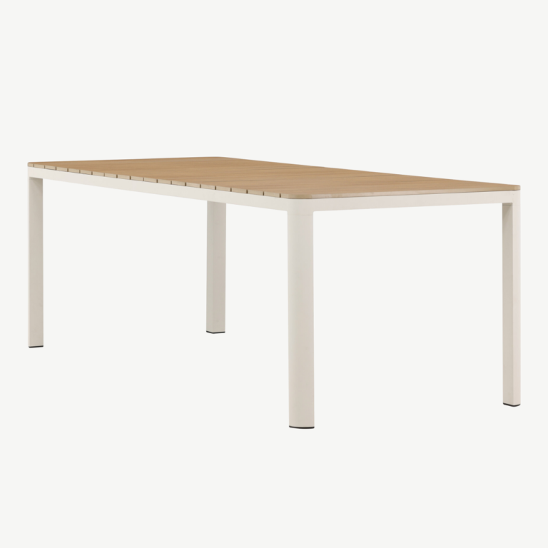 Etna kandiline õuesöögilaud (beež alumiinium, aintwood lauaplaat, 210 × 90 cm) - 2141-222