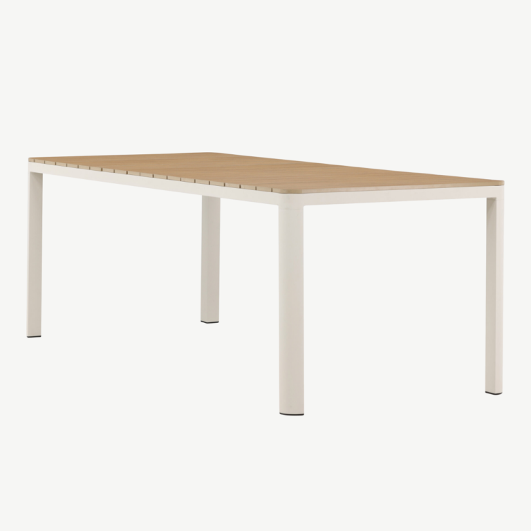 Etna kandiline õuesöögilaud (beež alumiinium, aintwood lauaplaat, 210 × 90 cm) - 2141-222