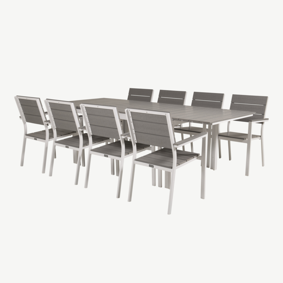 Laiendatav söögikomplekt Levels (valge alumiinium, hall aintwood, 8 tooli), GR18242 – 2