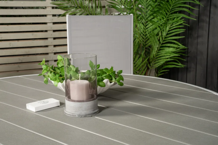 Parma ümmargune aiamööblikomplekt (puitplastkomposiit, valge/hall, 6 kokkupandavat tooli), GR18271 – 7