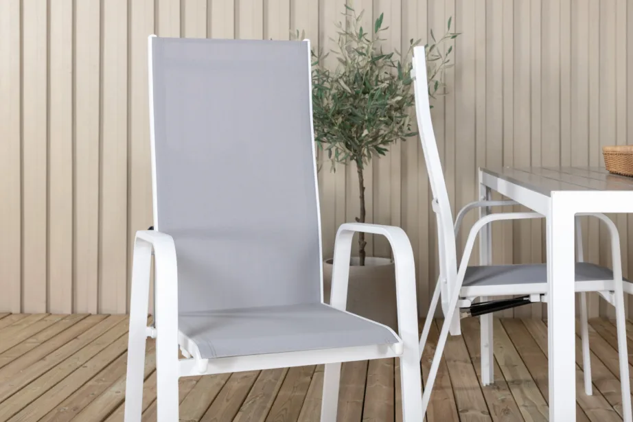 Aiamööblikomplekt Break – hallist puitplastkomposiidist laud ja reguleeritavad Copacabana toolid, GR18305 – 11