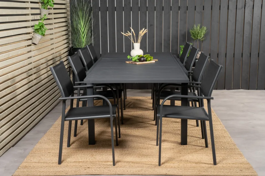 Must laiendatav aiakomplekt Marbella lauaga ja virnastatavate Santorini toolidega, GR18825 – 5