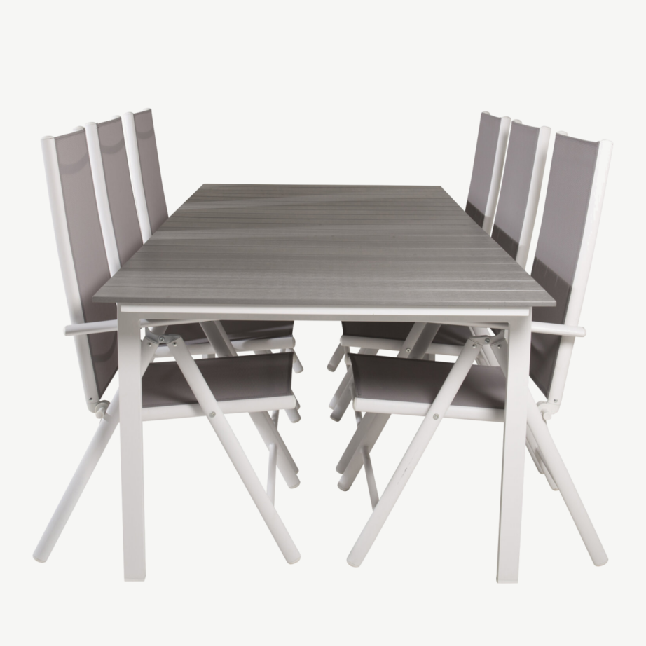 Õuemööbli söögikomplekt Levels (alumiinium, hall aintwood laud, 6 halli tooli), GR18870 – 2