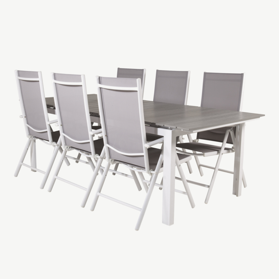 Õuemööbli söögikomplekt Levels (alumiinium, hall aintwood laud, 6 halli tooli), GR18870 – 3