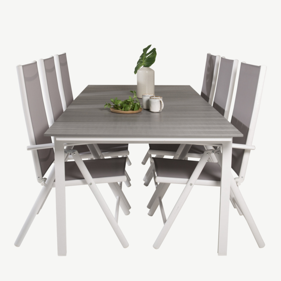 Õuemööbli söögikomplekt Levels (alumiinium, hall aintwood laud, 6 halli tooli), GR18870 – 4