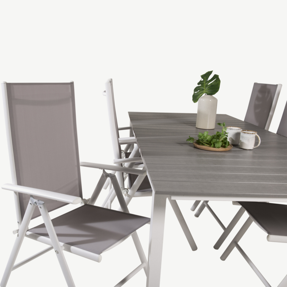 Õuemööbli söögikomplekt Levels (alumiinium, hall aintwood laud, 6 halli tooli), GR18870 – 5