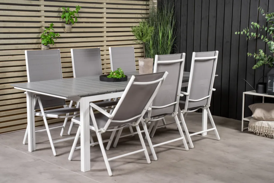 Õuemööbli söögikomplekt Levels (alumiinium, hall aintwood laud, 6 halli tooli), GR18870 – 8