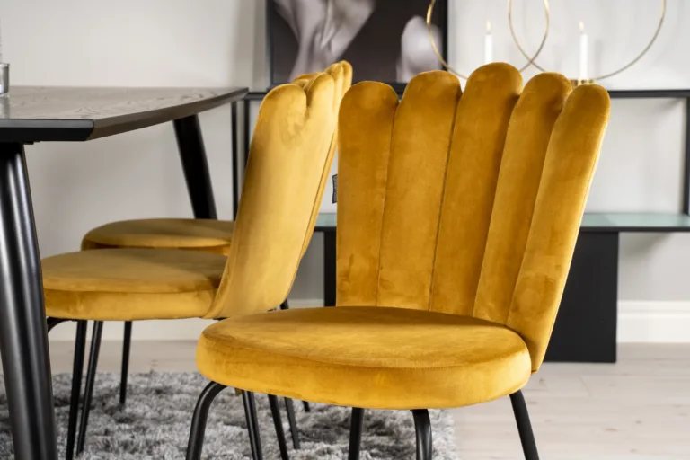 Must söögitoakomplekt Dipp kuldsete samettoolidega Limhamn (180x90 cm) - GR19185