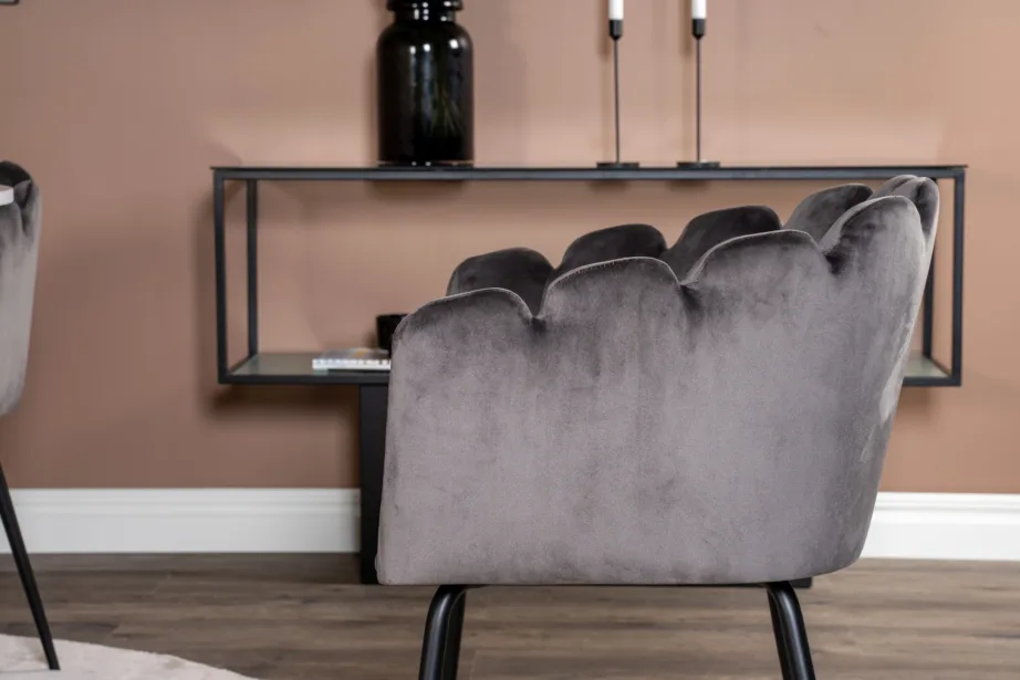 Estelle ümmargune marmorist söögilauakomplekt hallide velvetist toolidega (4 tk), GR19188 – 8