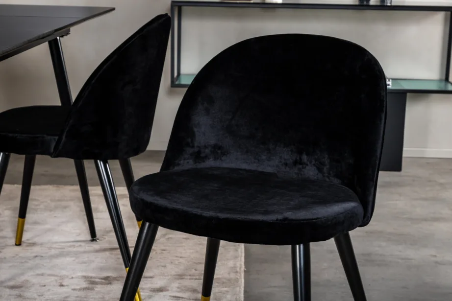 Silar must ristkülikukujuline söögikomplekt sametist toolidega, MDF laud, GR19600 – 7