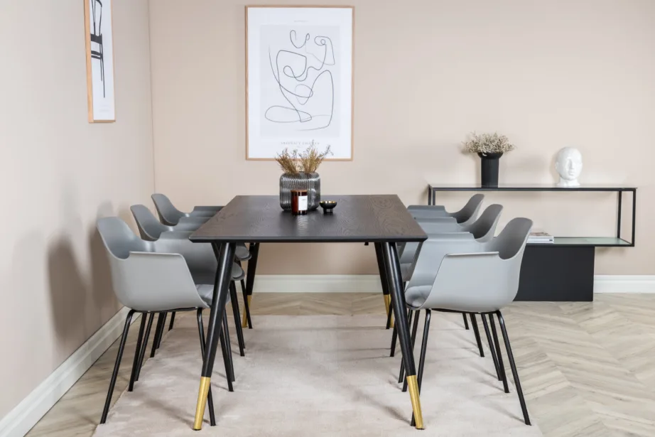 Dipp söögitoa komplekt musta tammepuidu spoonlaua ja hallide Comfort toolidega (6 tk), GR19960 – 5