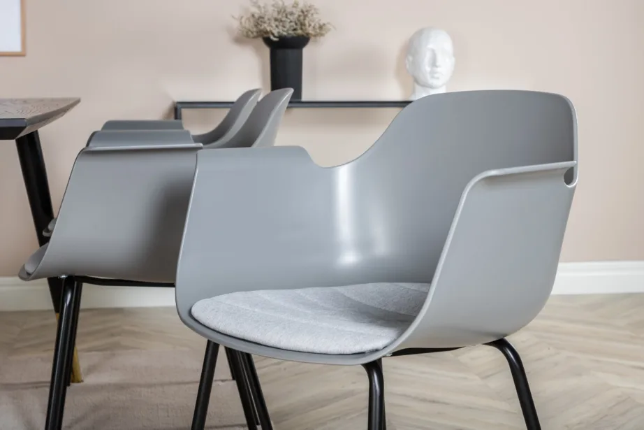 Dipp söögitoa komplekt musta tammepuidu spoonlaua ja hallide Comfort toolidega (6 tk), GR19960 – 7