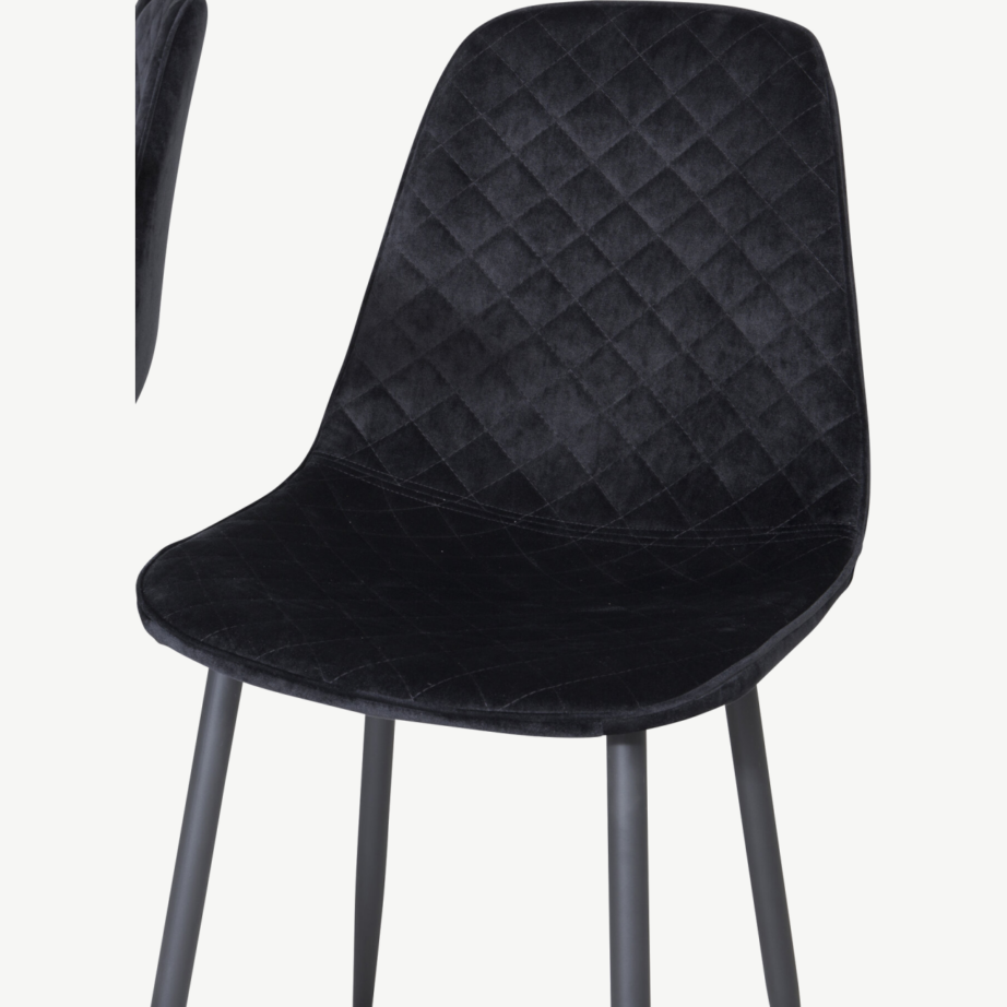 Must söögitoa komplekt Dipp ristkülikukujulise lauaga (180×90 cm) ja 6 sametist tooliga Polar, GR19972 – 3