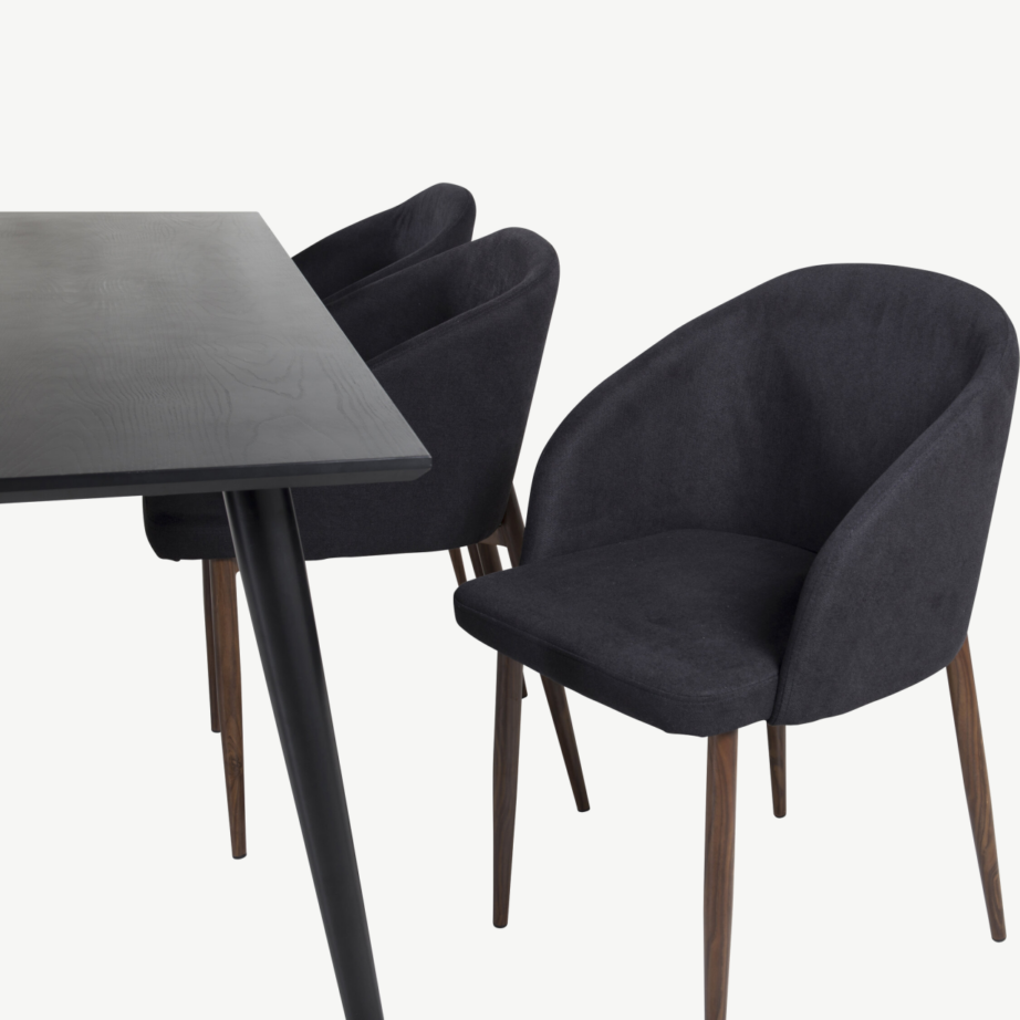 Ristkülikukujuline Dipp söögitoa komplekt mustade Arch toolidega (6 tk), GR19987 – 4