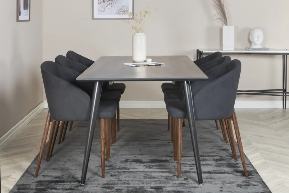 Ristkülikukujuline Dipp söögitoa komplekt mustade Arch toolidega (6 tk), GR19987 – 5