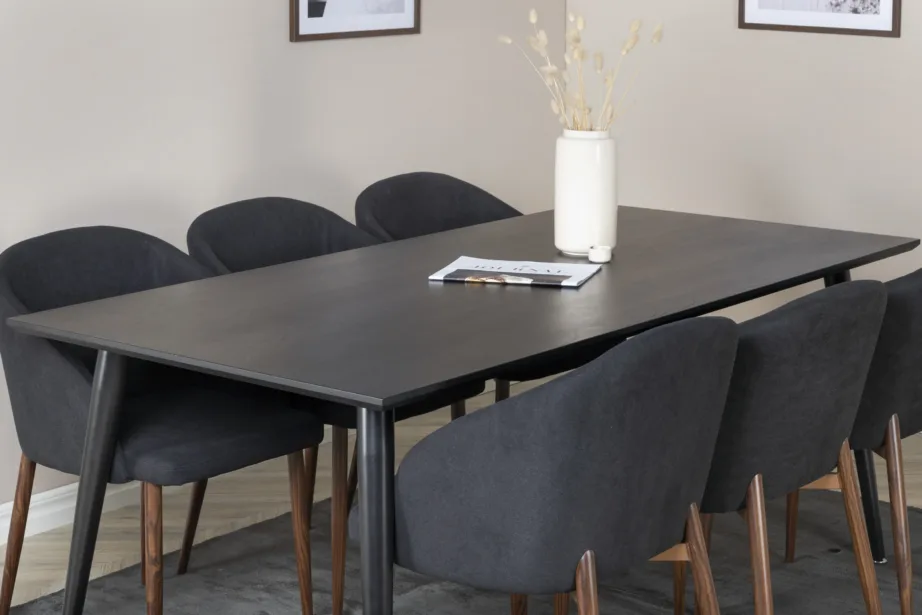 Ristkülikukujuline Dipp söögitoa komplekt mustade Arch toolidega (6 tk), GR19987 – 7