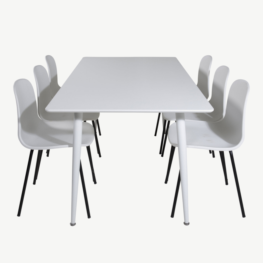 Polar ristkülikukujuline söögilauakomplekt Arctic toolidega, valge, terasjalad, 180×90 cm, GR20071 – 2