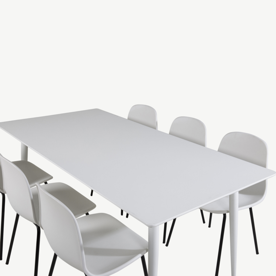 Polar ristkülikukujuline söögilauakomplekt Arctic toolidega, valge, terasjalad, 180×90 cm, GR20071 – 4