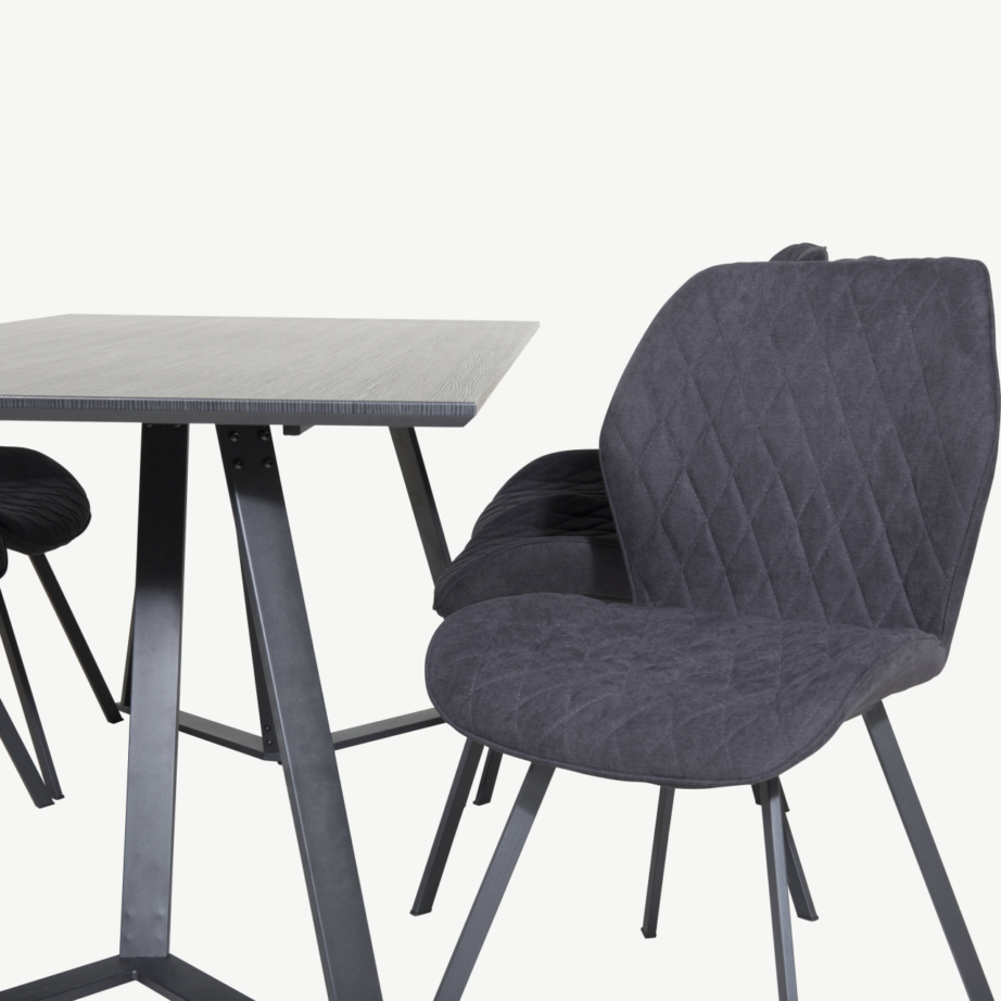 Söögitoakomplekt Marina – must ristkülikukujuline laud ja 6 Gemma tooliga, GR20227 – 3