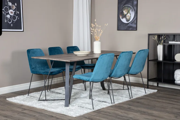 Marina hall söögilauakomplekt siniste samettoolidega, 6-kohaline - GR20254