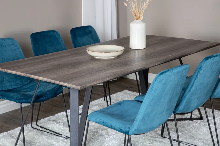 Marina hall söögilauakomplekt siniste samettoolidega, 6-kohaline, GR20254 – 8