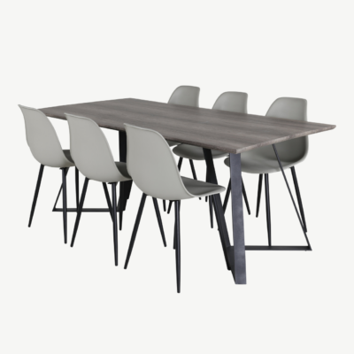 Marina ristkülikukujuline hall söögikomplekt kuue tooliga - GR20266