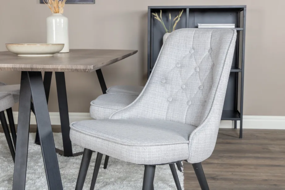 Ristkülikukujuline söögilauakomplekt Marina 6 helehalli tooliga, GR20271 – 7