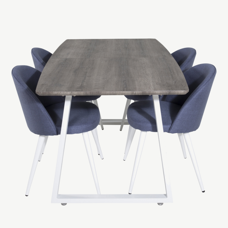 Inca ristkülikukujuline hall söögilaud siniste toolidega, GR20316 – 2