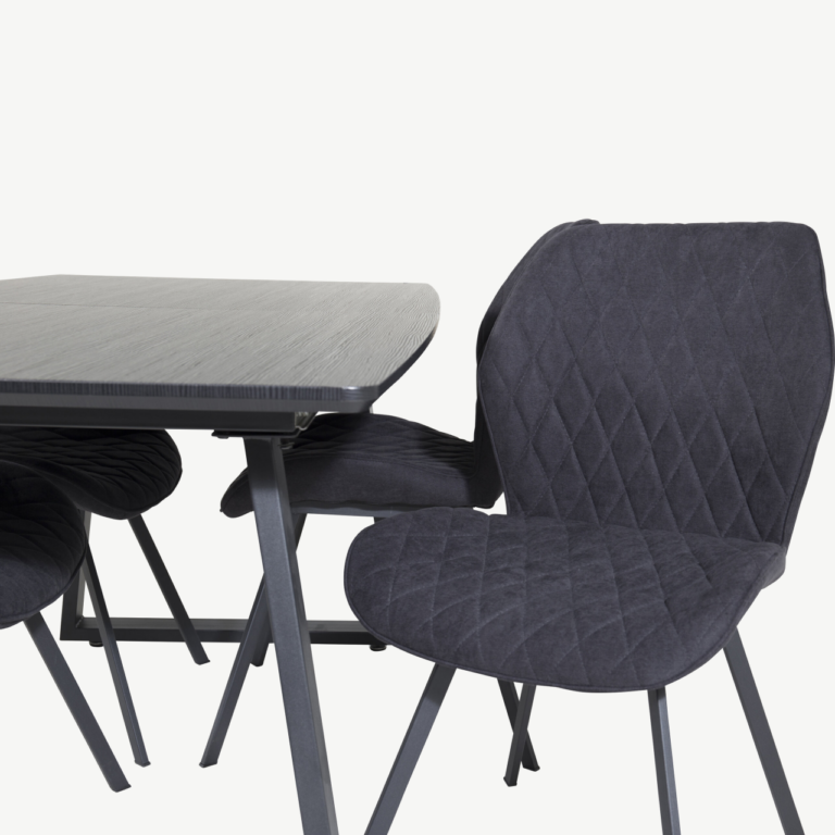 Must Inca söögilauakomplekt kuue Gemma tooliga (MDF, teras, 160×85 cm) - GR20344