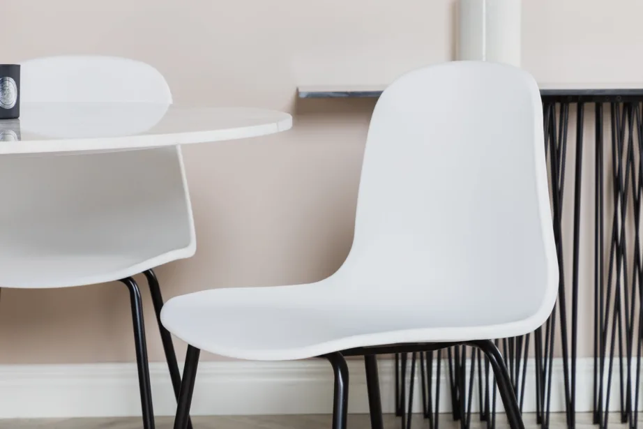 Ümar marmori imitatsiooniga söögilaud Estelle koos 4 Arctic valge tooliga, GR20483 – 6