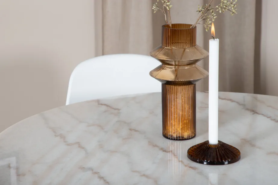 Ümar marmori imitatsiooniga söögilaud Estelle koos 4 Arctic valge tooliga, GR20483 – 11