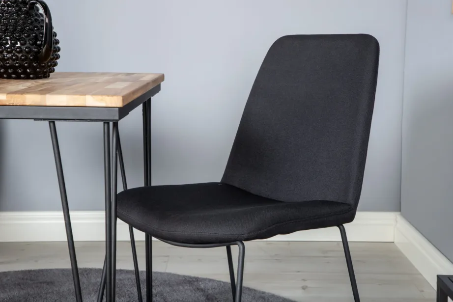 Bali söögikomplekt tiigipuidust lauaga ja mustade kangast toolidega, GR20592 – 7