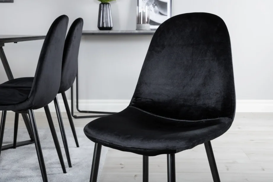 Söögitoakomplekt Marina – musta lauaga ja mustade velvetkattega toolidega, GR20665 – 6