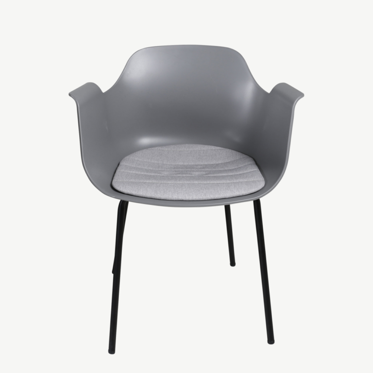 Kaasaegne must söögilaud Marina ja hallid Comfort toolid (6 tk) - GR20675