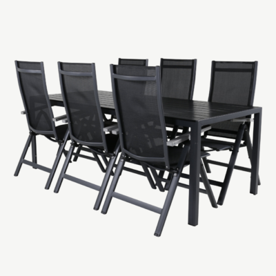 Aiamööbli komplekt Break – must ristkülikukujuline laud ja reguleeritav Albany tool - GR21703