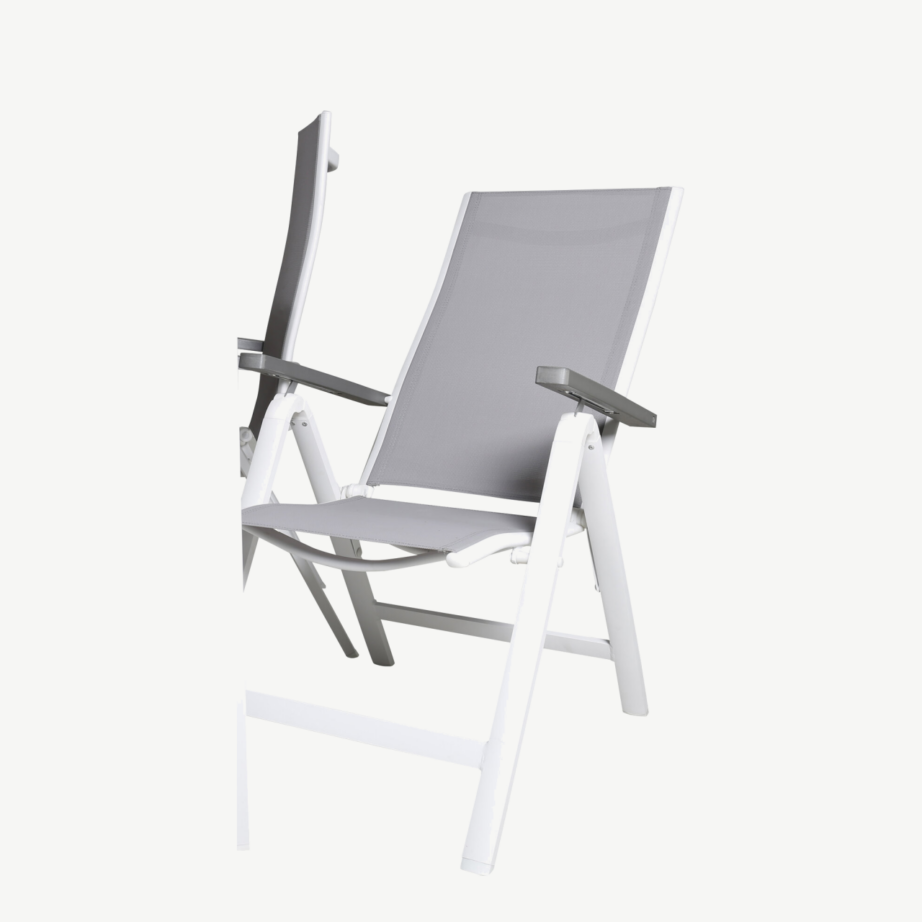 Break aiamööblikomplekt – ristkülikukujuline laud ja reguleeritavad hallid toolid (WPC, alumiinium), GR21828 – 4