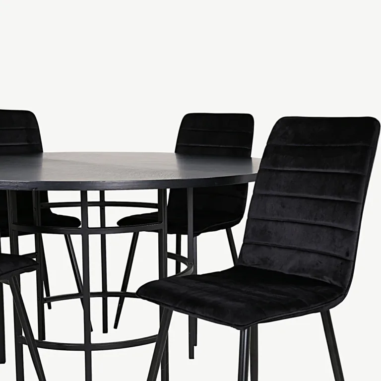 Ümmargune must söögilaud Copenhagen koos Windu Lyx samettoolidega - GR22012