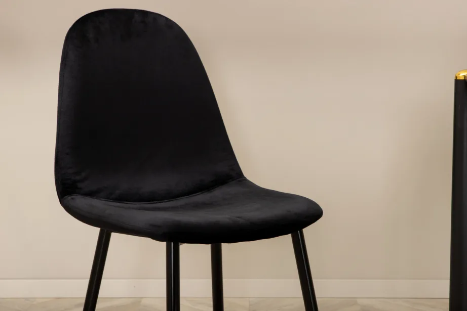 Pelle must ristkülikukujuline söögilaud 6 sametist tooliga, GR22090 – 6