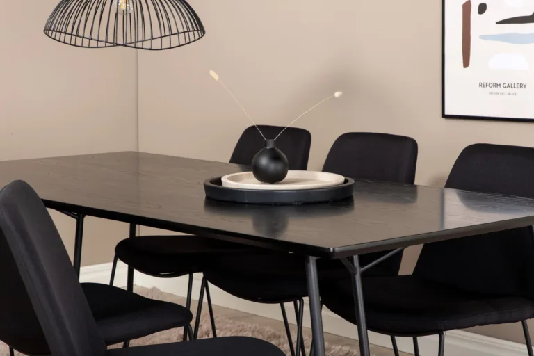 Petra must söögilauakomplekt 6 tooliga (MDF, metall, 190x90 cm) - GR22099