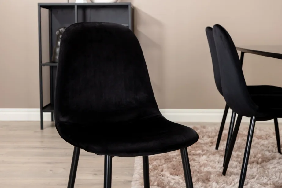 Must söögilaua ja 6 tooliga komplekt Petra-Polar (MDF, samet, metall), GR22101 – 9